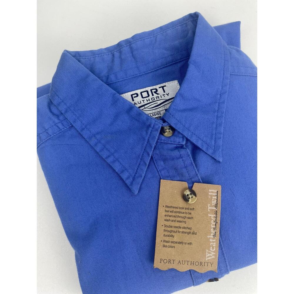 NWT Port Authority Women’s XS Button Down Shirt Blue